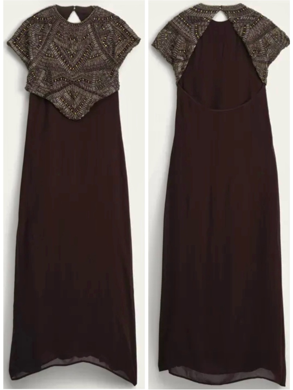 Zara 🔥 Beaded Embroidery Top Dress Backless Limited Edition STUNNER Small - Picture 5 of 16